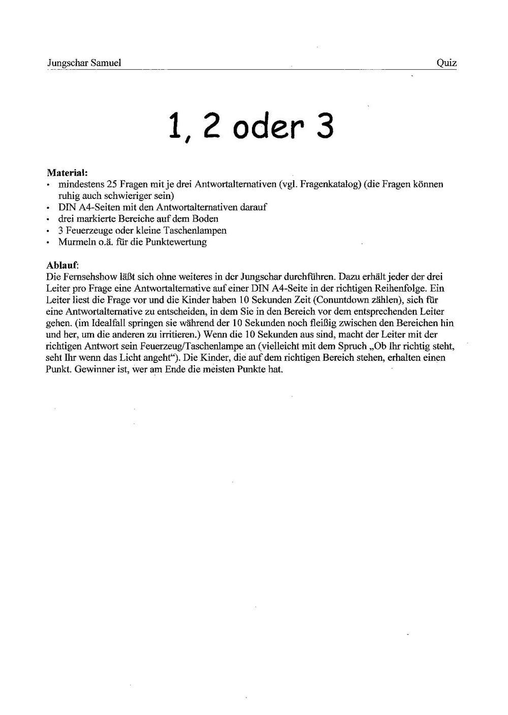 Fragen 1 2 Oder 3